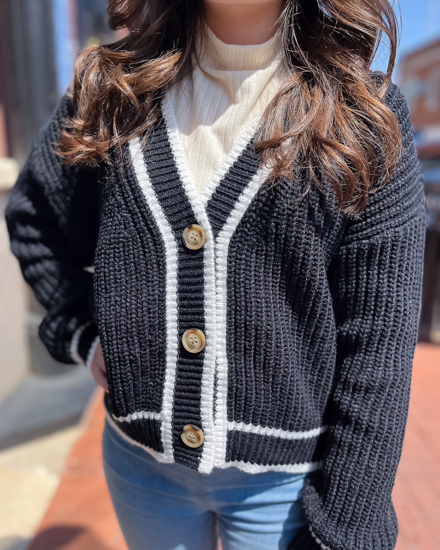 Black & White Classic Cardigan - Shopbluemoonbentonville