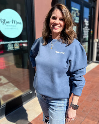Blue God's Plan is Greater Sweatshirt - Shopbluemoonbentonville