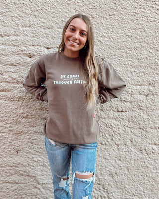 By Grace Through Faith Sweatshirt - Shopbluemoonbentonville