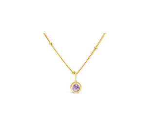 CZ Bezel Birthstone Gold Necklace - Shopbluemoonbentonville