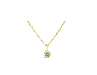 CZ Bezel Birthstone Gold Necklace - Shopbluemoonbentonville