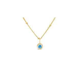 CZ Bezel Birthstone Gold Necklace - Shopbluemoonbentonville