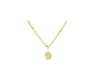 CZ Bezel Birthstone Gold Necklace - Shopbluemoonbentonville