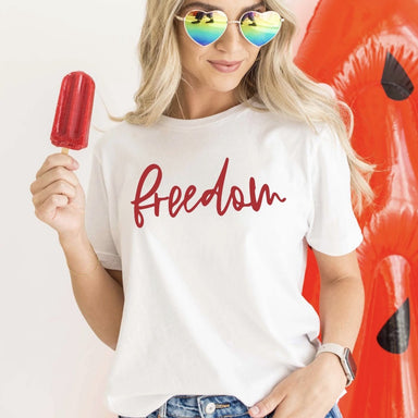 Freedom Script T-shirt - Shopbluemoonbentonville