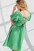 Green Puff Sleeve Dress - Shopbluemoonbentonville