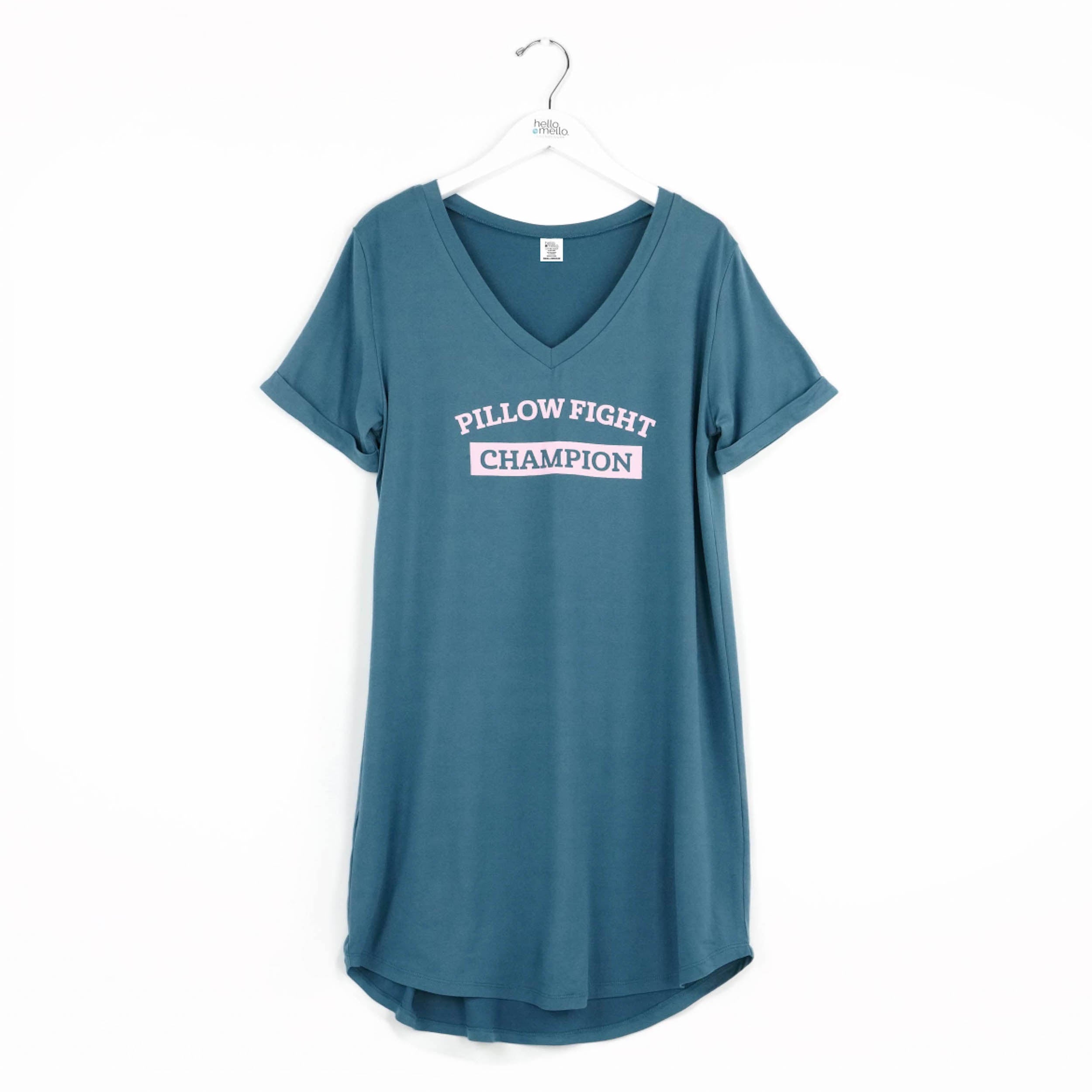 Hello Mello Pillow Fight Champion Sleep Shirt - Shopbluemoonbentonville