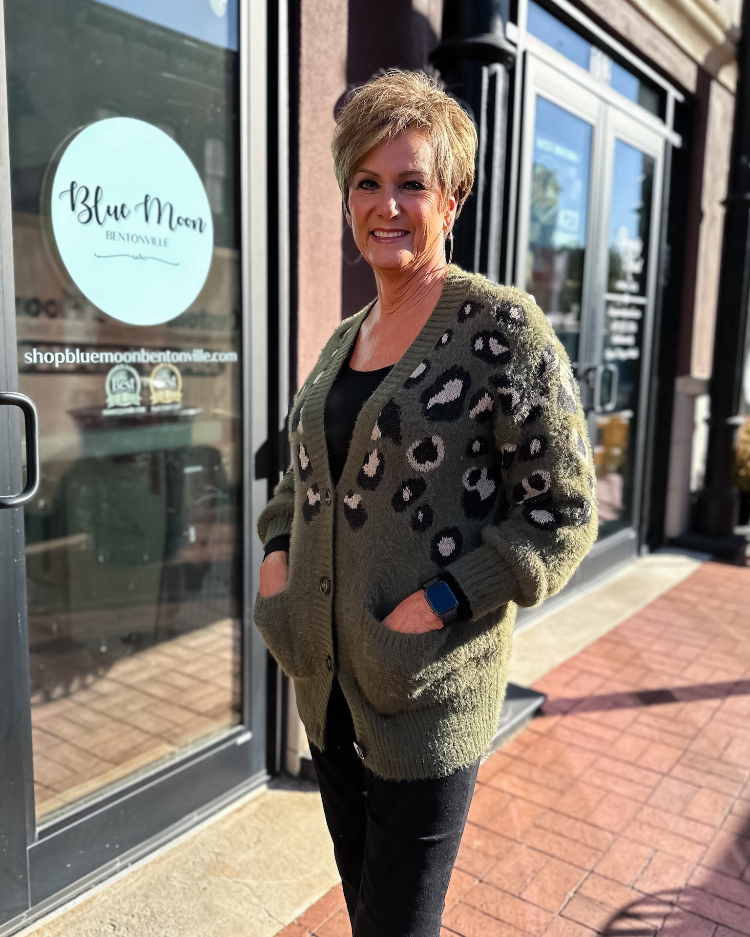 Olive Leopard Print Cardigan