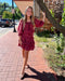 Red Bean Mini Dress w/Smocked Waist - Shopbluemoonbentonville